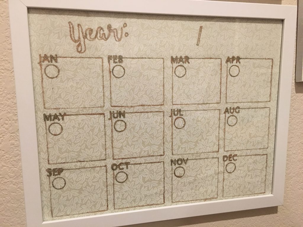 Perpetual Annual Calendar for an Office Command Center